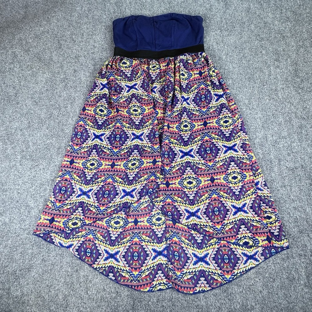 Xhilaration Dress M Strapless Boho Festival High Low Midi‎ Southwest Aztec Y2K